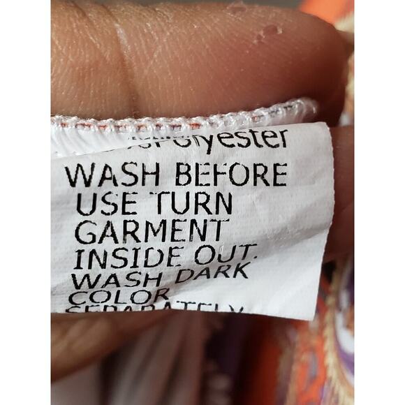 Women's Multicolor 100% Polyester Casual V-Neck Sleeveless Knee Length Dress L - Picture 9 of 14